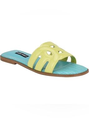 Nine West Lemon Lime Geena Round Toe Slip-On Sandals